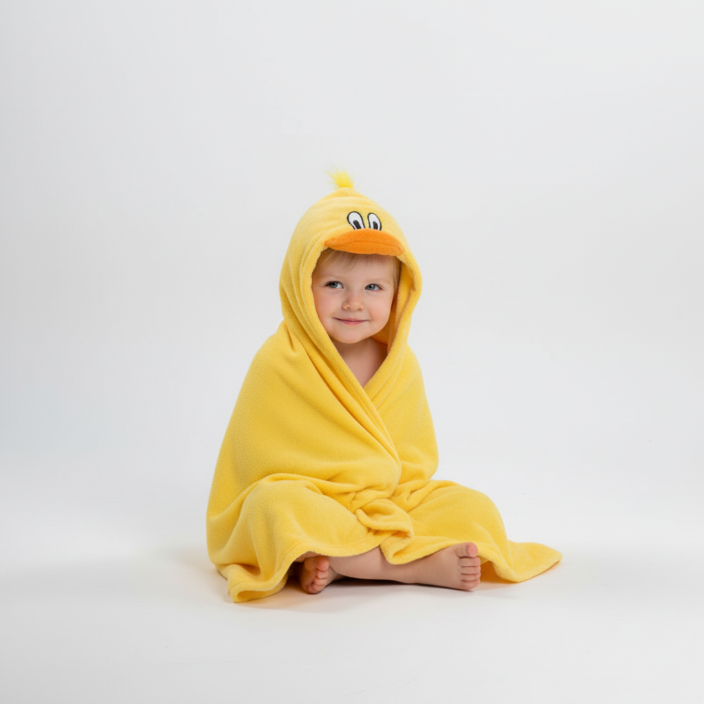 Capuchon badstof handdoek voor kinderen