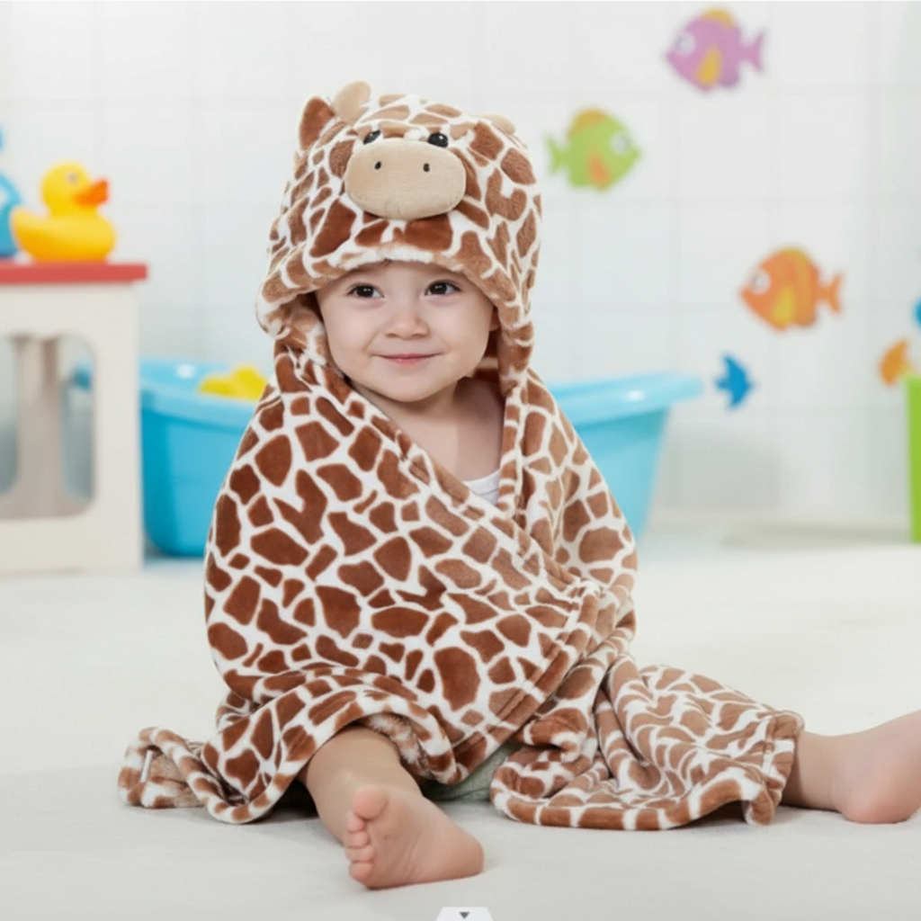 Capuchon badstof handdoek voor kinderen