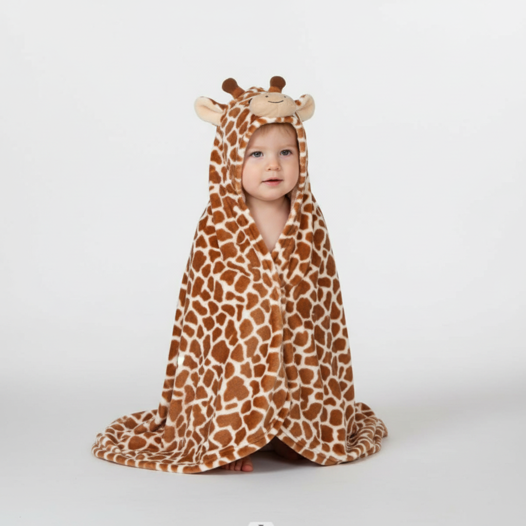 Capuchon badstof handdoek voor kinderen