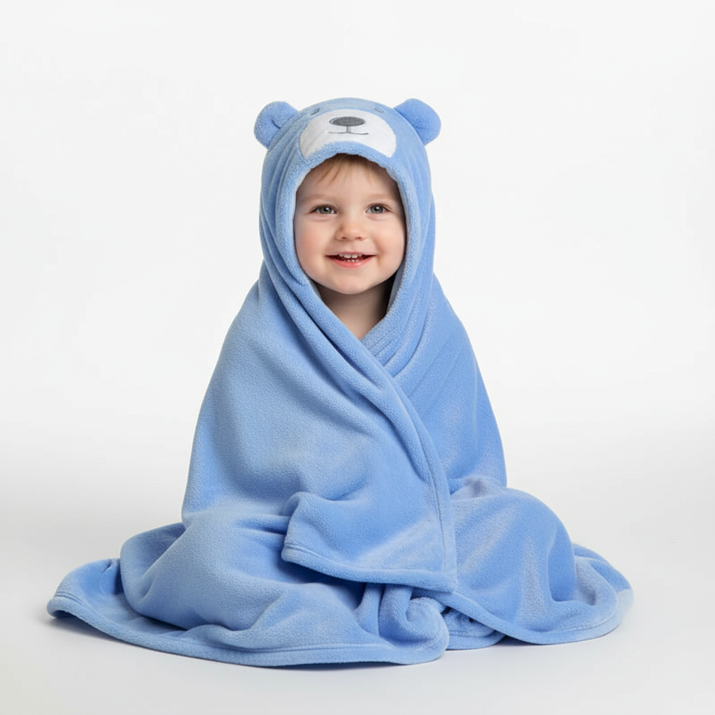 Capuchon badstof handdoek voor kinderen