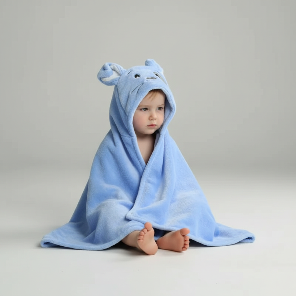 Capuchon badstof handdoek voor kinderen
