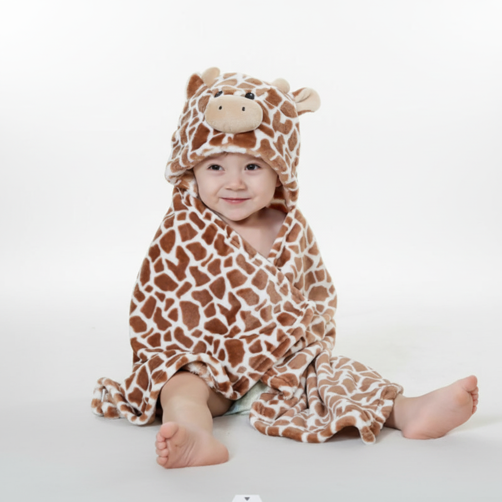 Capuchon badstof handdoek voor kinderen