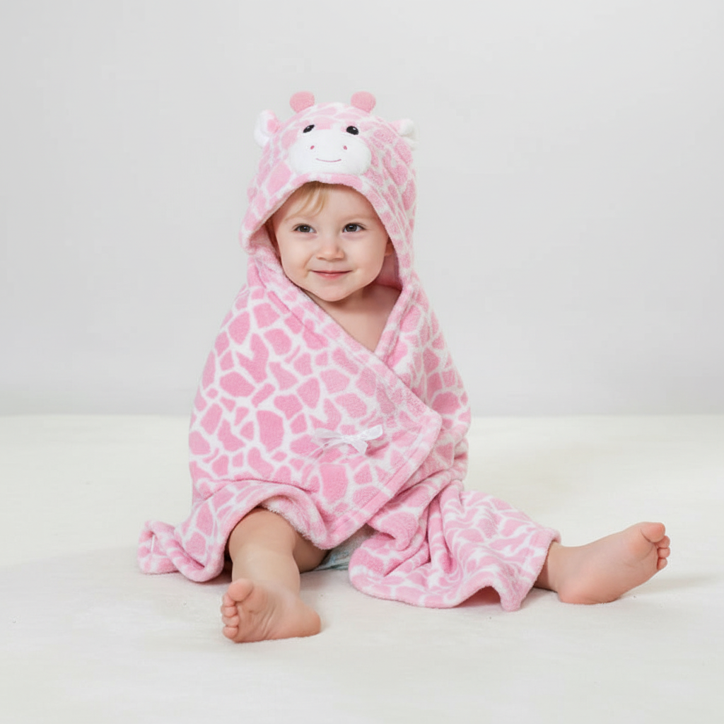 Capuchon badstof handdoek voor kinderen