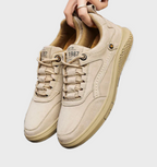 Leren sneakers met vetersluiting
