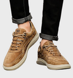 Leren sneakers met vetersluiting
