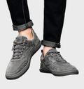 Leren sneakers met vetersluiting