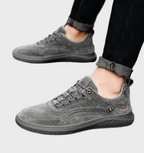 Leren sneakers met vetersluiting