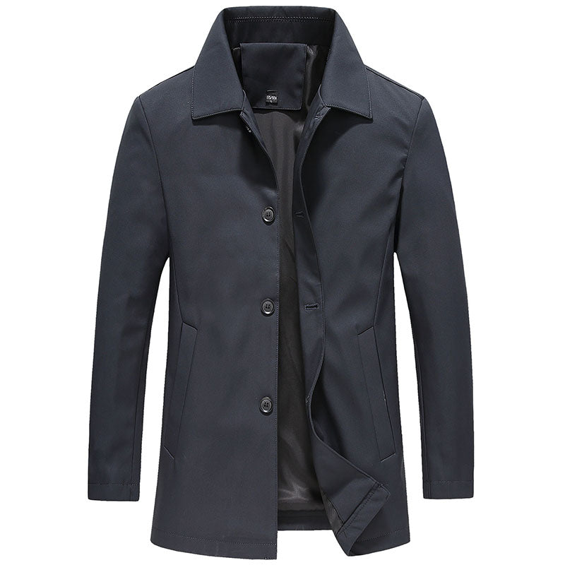 Jerry | Lange slim-fit herenjas met knoopsluiting