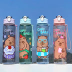 Kinder drinkfles met rietje en capibara print
