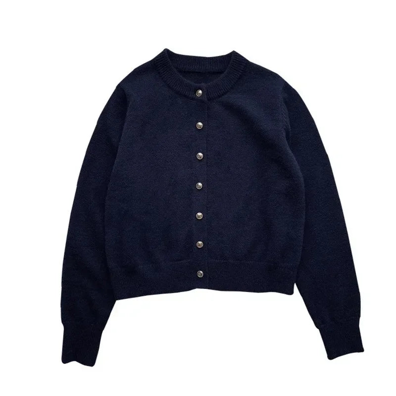 Gebreid damesvest met O-hals — afbeelding 16