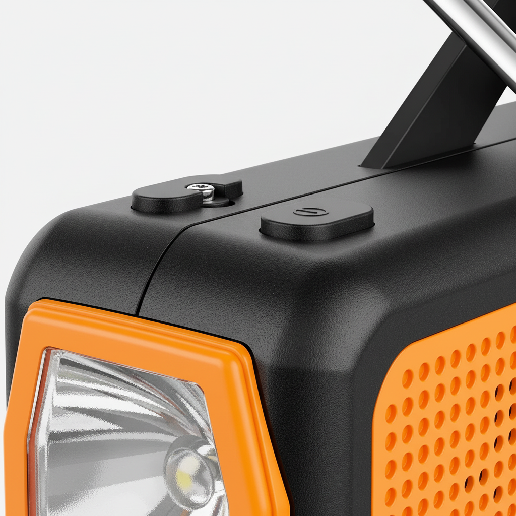 Compacte noodradio met zonnepaneel