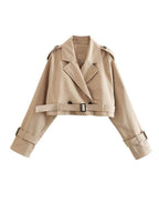 Beige trenchcoat in kort model