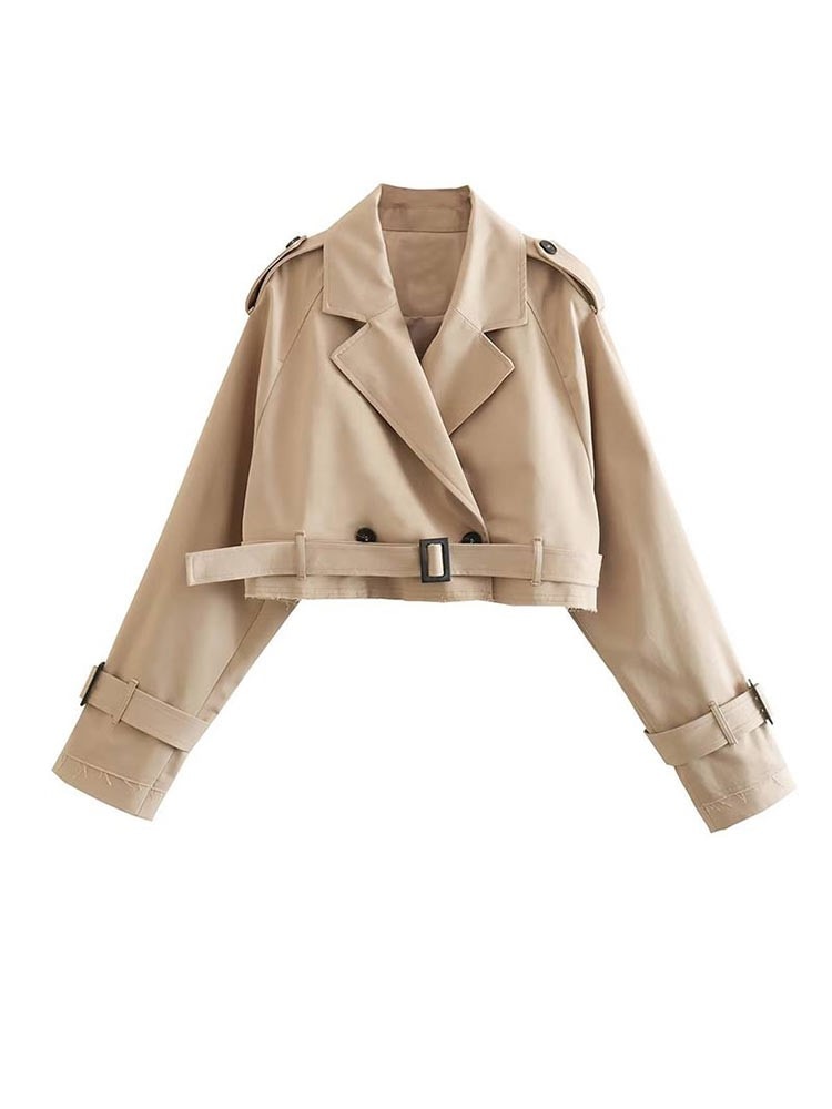Beige trenchcoat in kort model