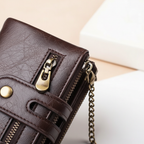 Korte portemonnee met ketting