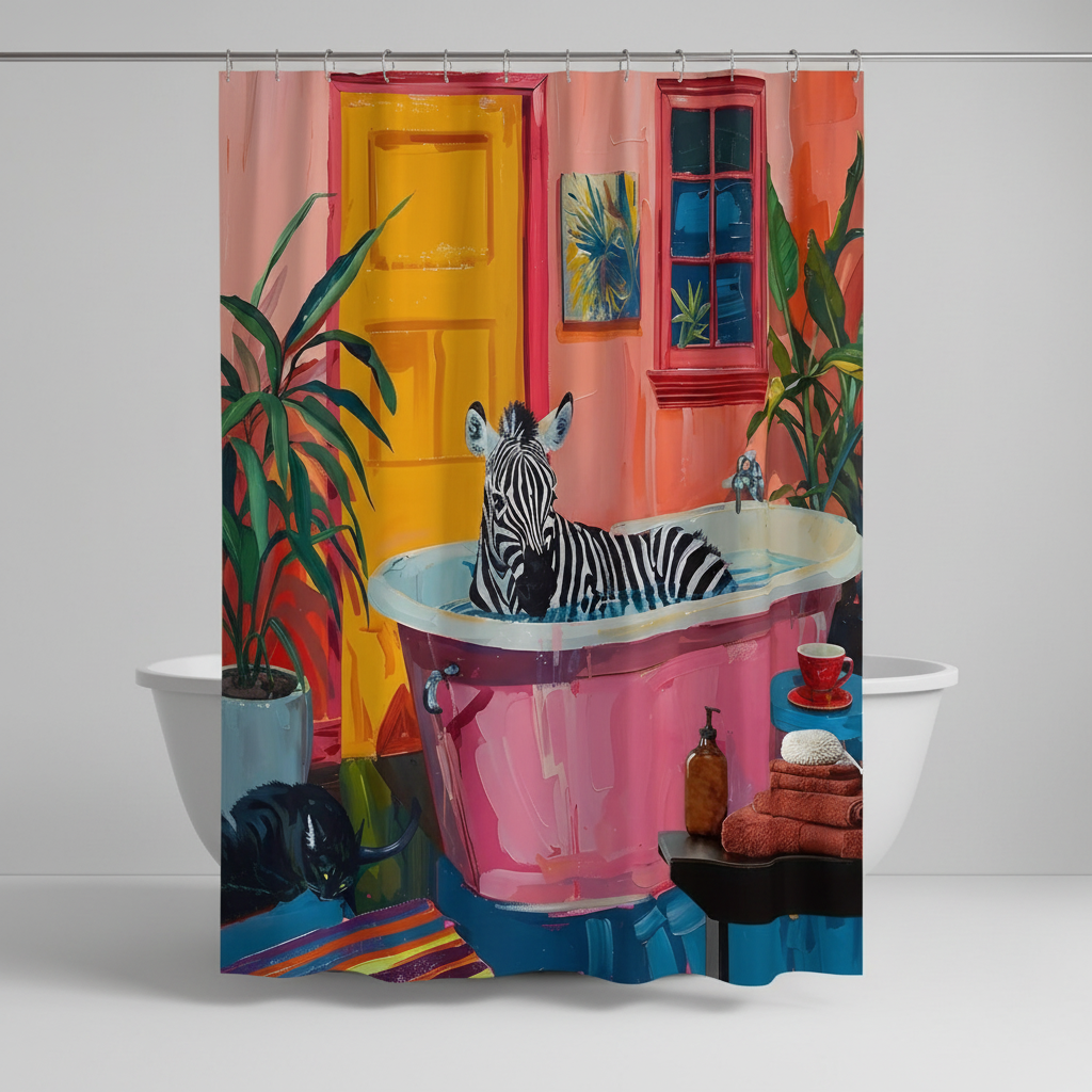 Kunstzinnig polyester douchegordijn