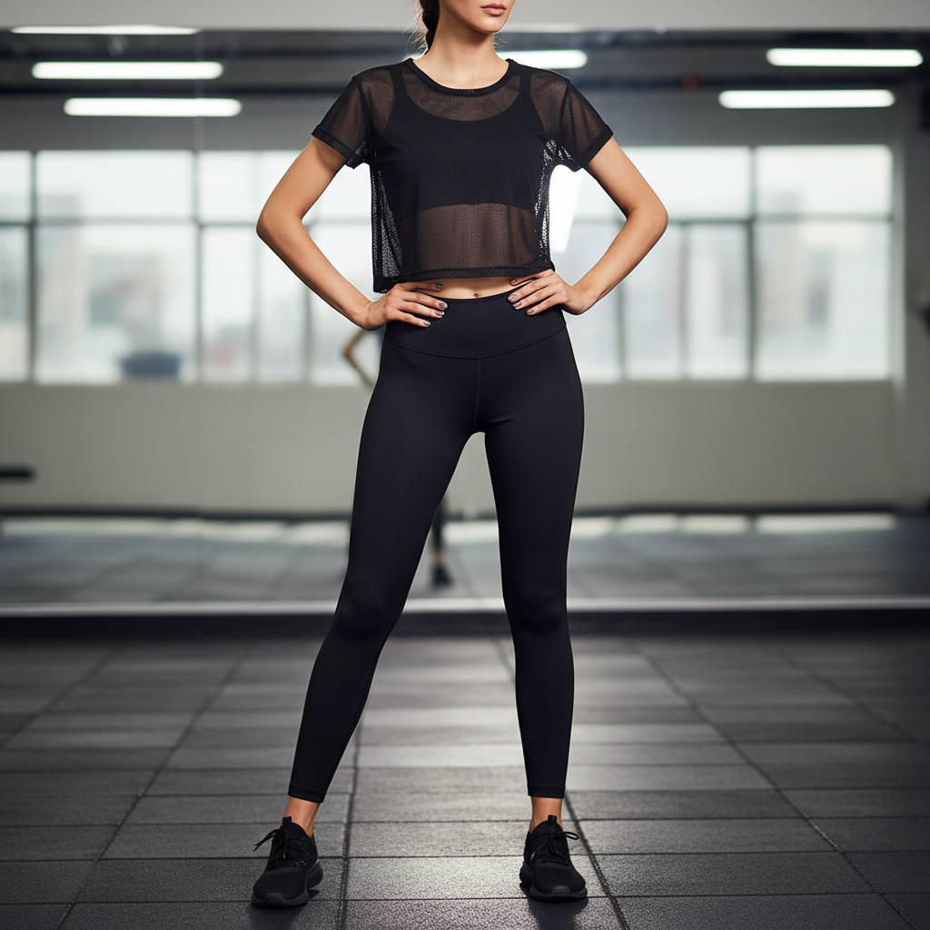 Mesh-trainingsshirt met korte mouwen