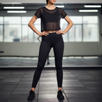 Mesh-trainingsshirt met korte mouwen
