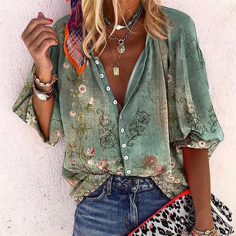 Lichte blouse met decoratieve print