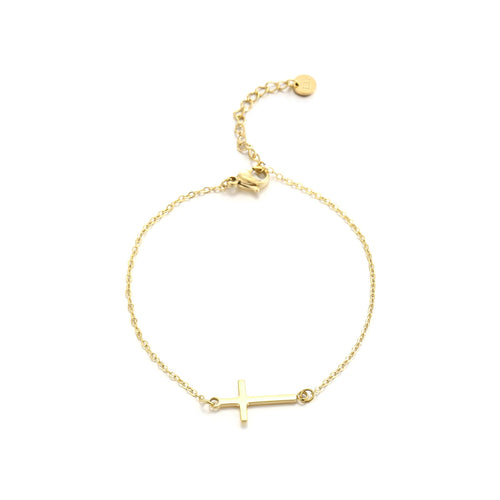 Armband met verguld kruis