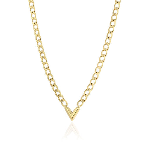 Vergulde schakelketting in V-vorm