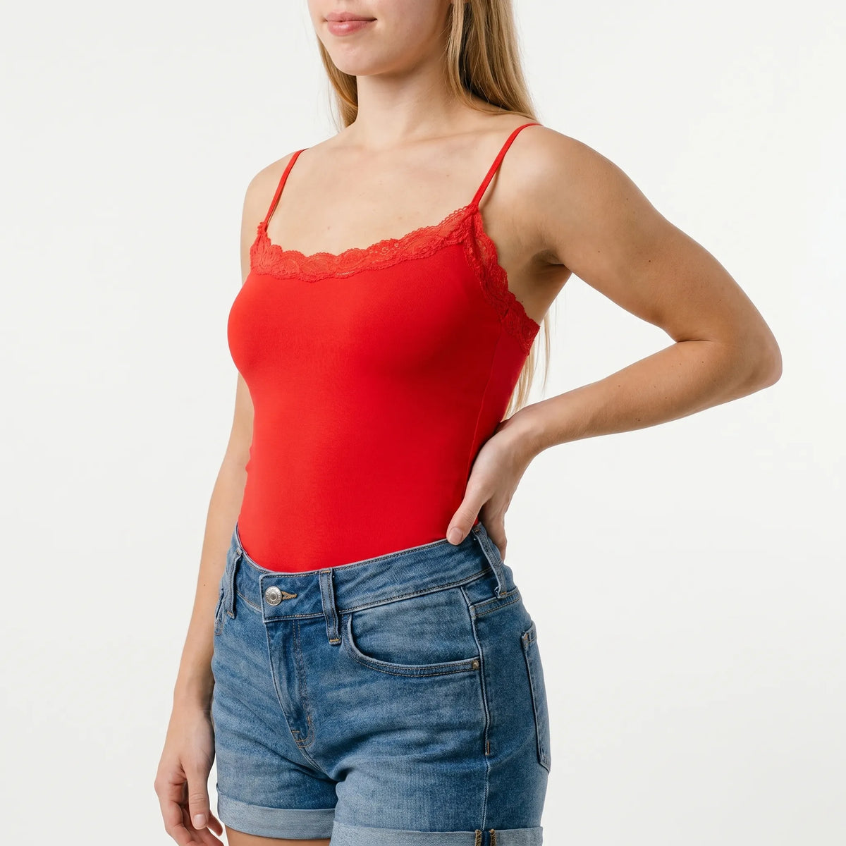 Cami-body met kanten afwerking