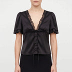 Blouse met kantafwerking