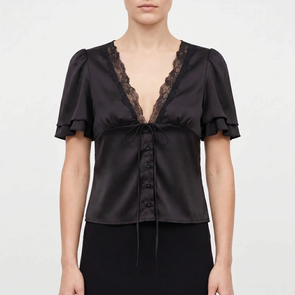 Blouse met kantafwerking — afbeelding 6