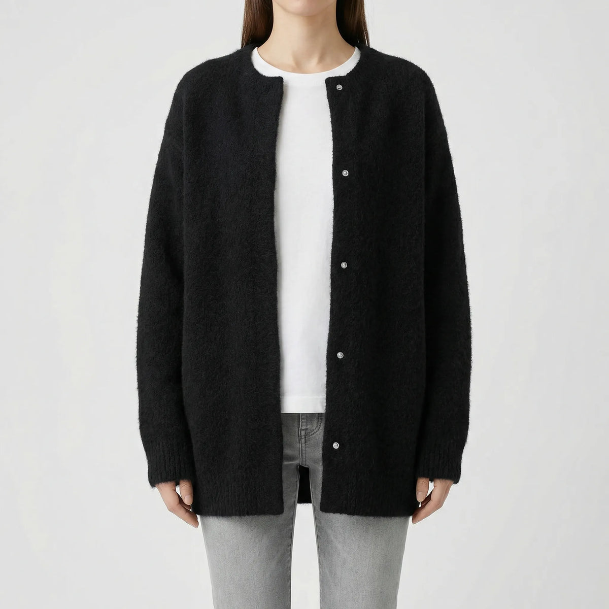 Lange gebreide cardigan met een ontspannen pasvorm