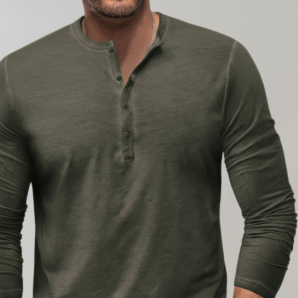 Langarm henley shirt