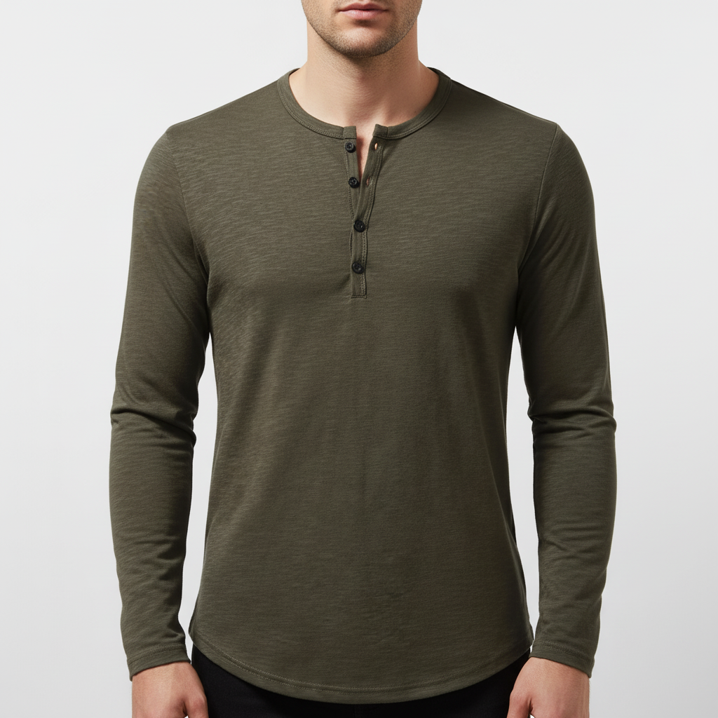Langarm henley shirt