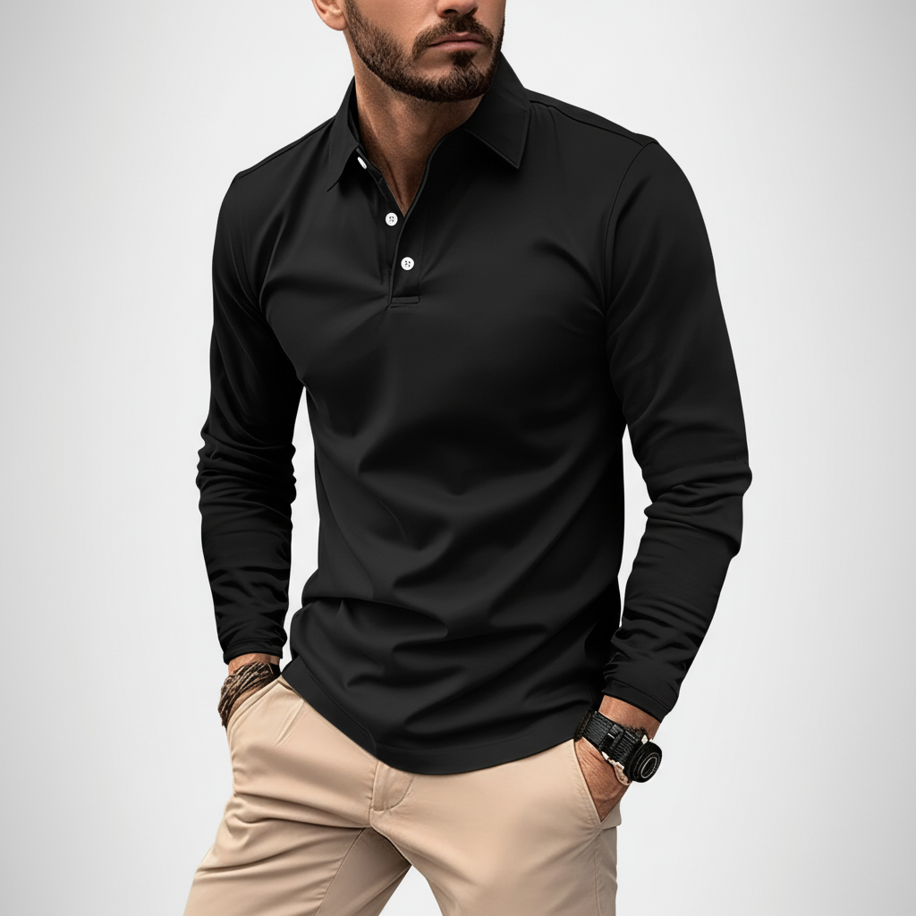 Langarm poloshirt – Noor