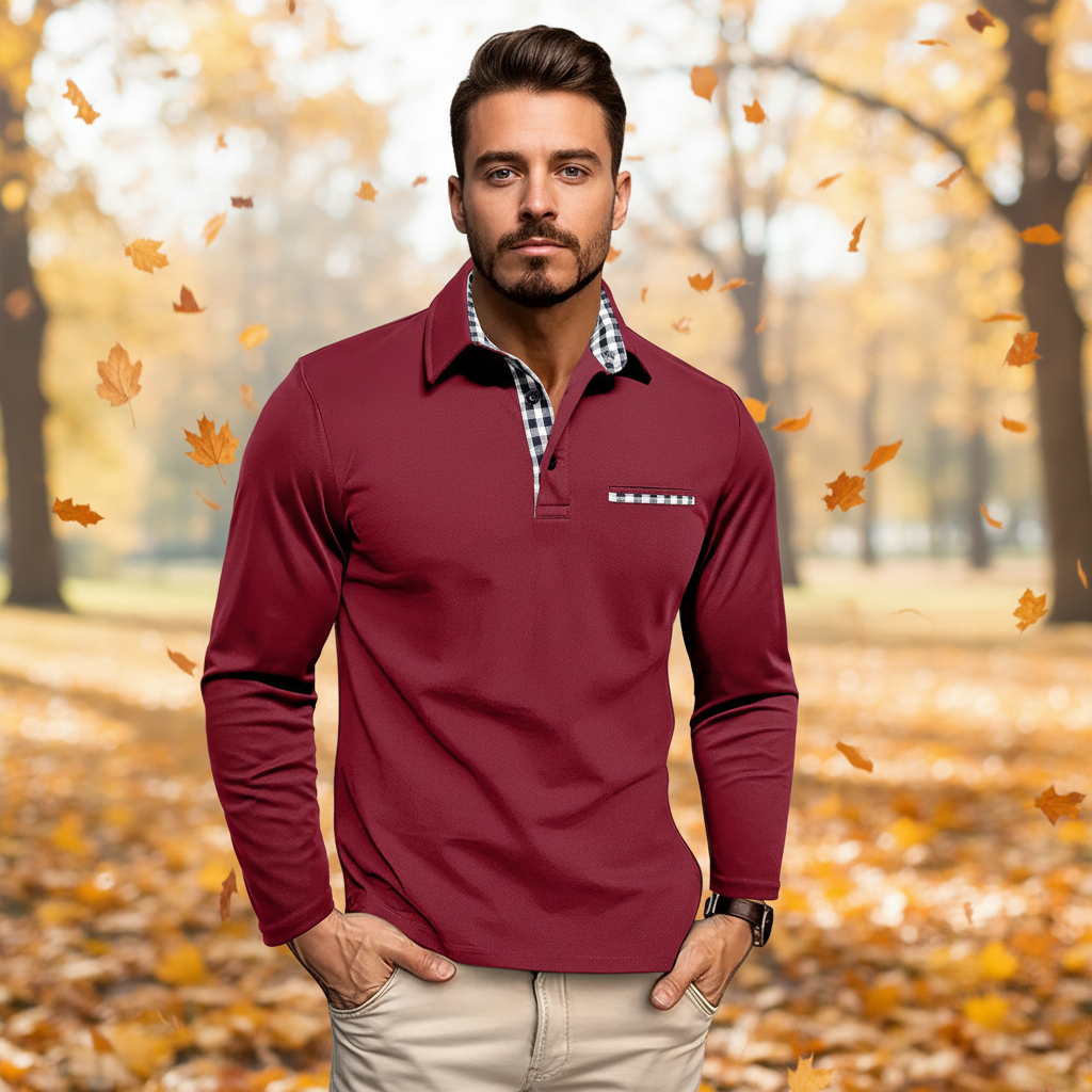 Langarm poloshirt – Liva