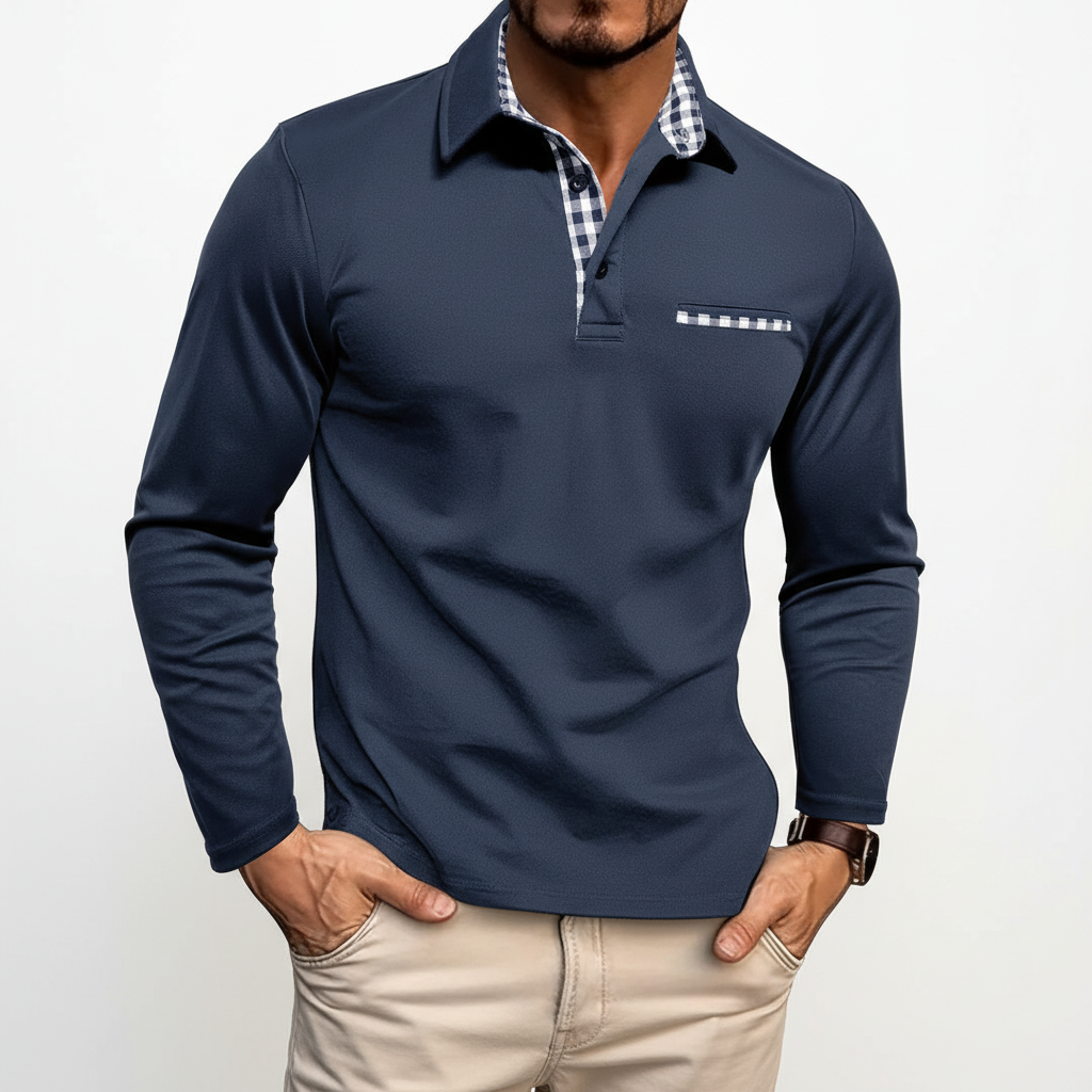 Langarm poloshirt – Liva