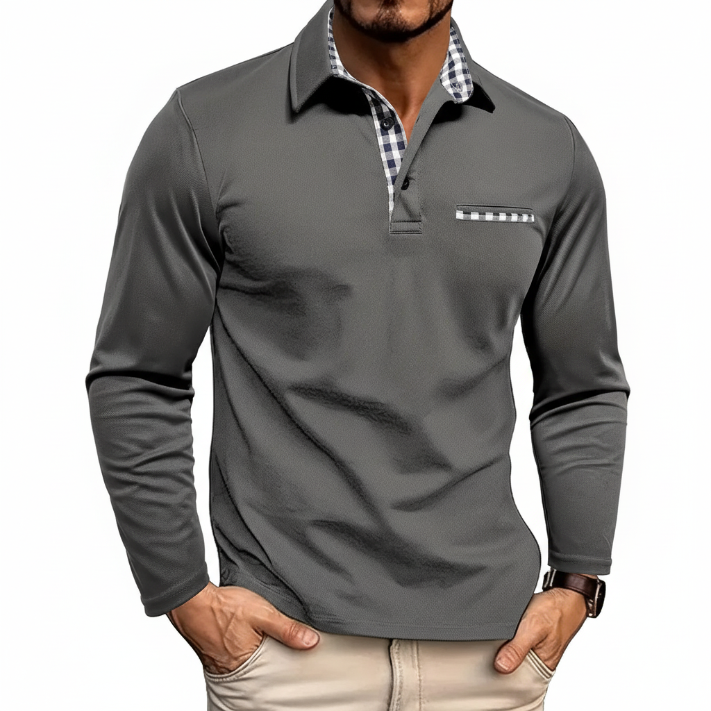 Langarm poloshirt – Liva