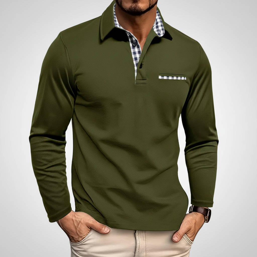 Langarm poloshirt – Liva