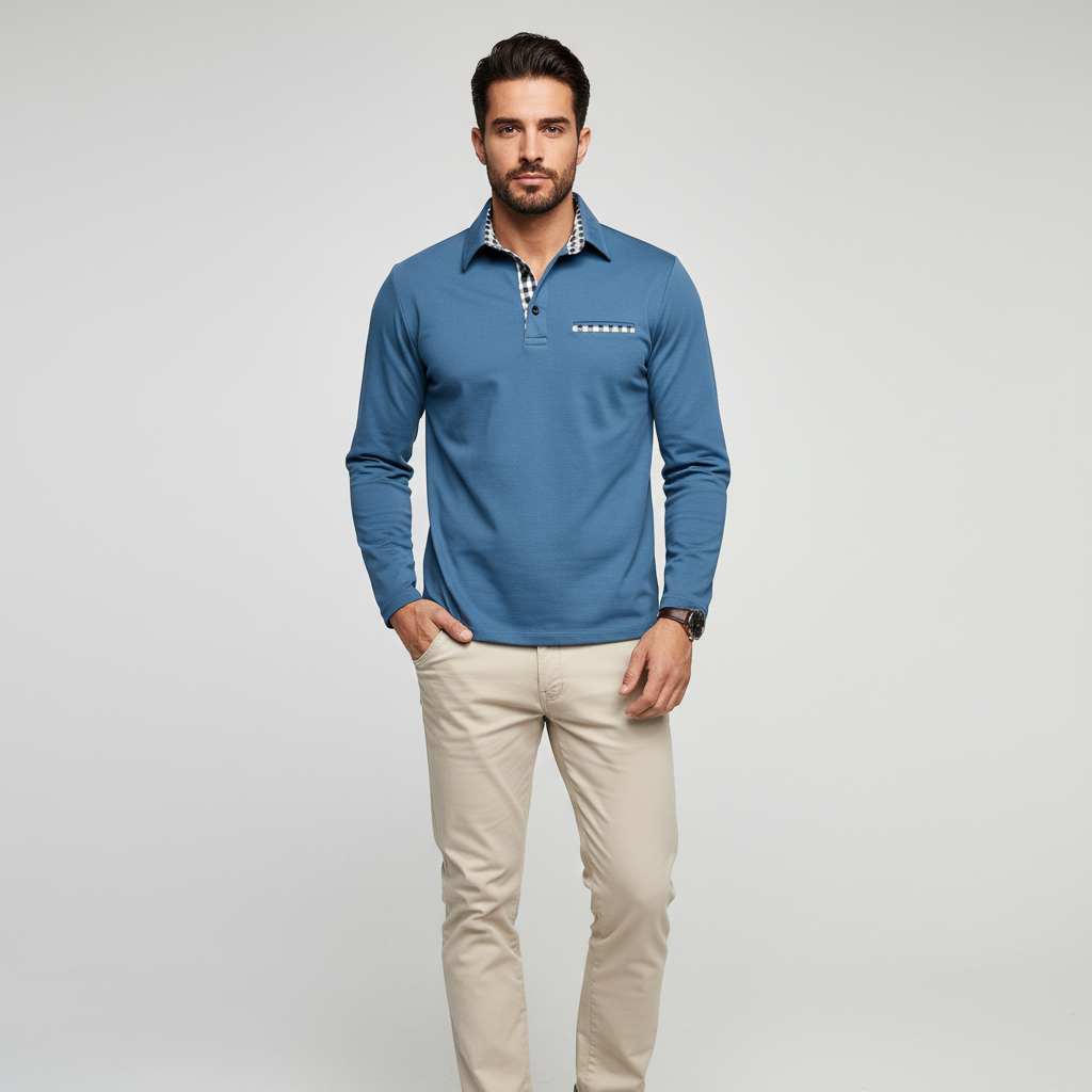 Langarm poloshirt – Liva