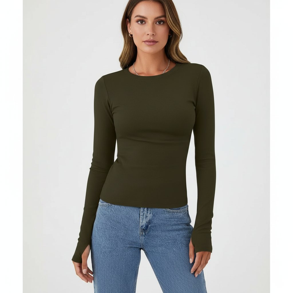 Langarmshirt met ronde hals – Liva