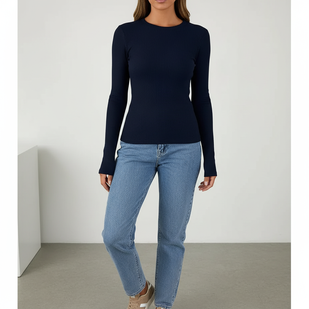 Langarmshirt met ronde hals – Liva