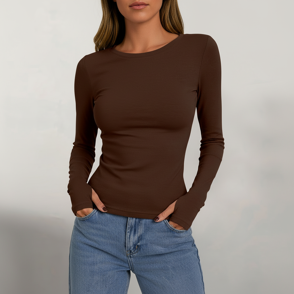 Langarmshirt met ronde hals – Liva