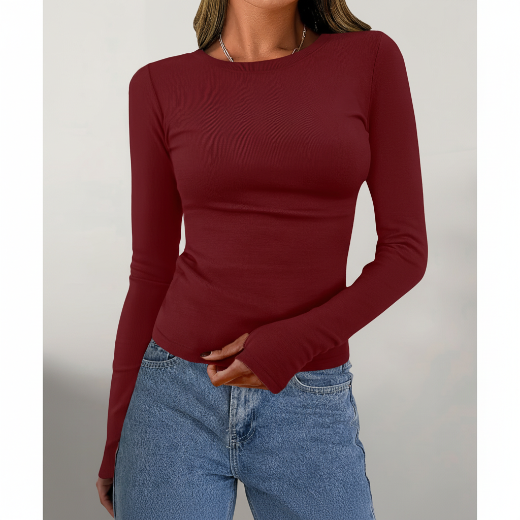 Langarmshirt met ronde hals – Liva