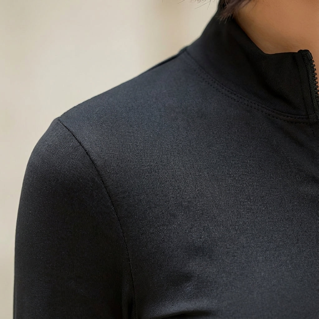 Langarmshirt met halve rits