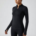 Langarmshirt met halve rits