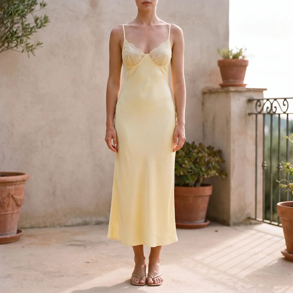 Lange slipdress