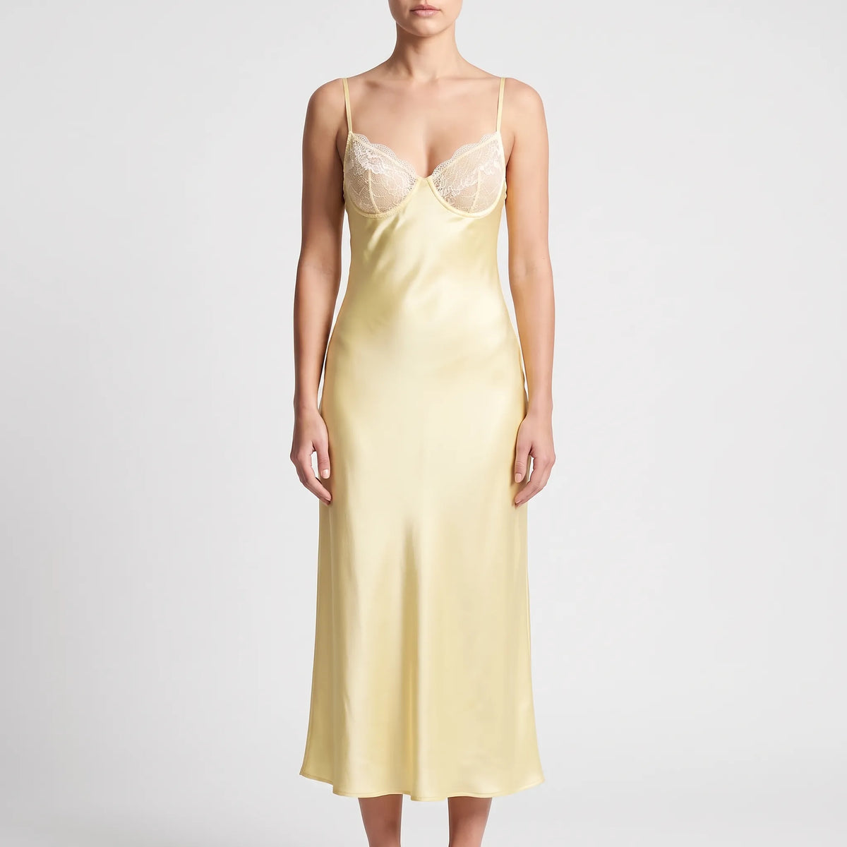 Lange slipdress