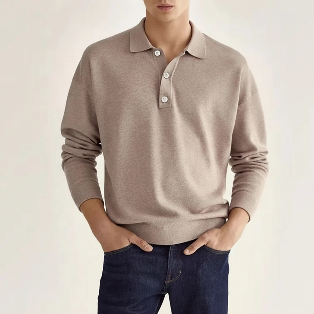 Langarm poloshirt voor heren