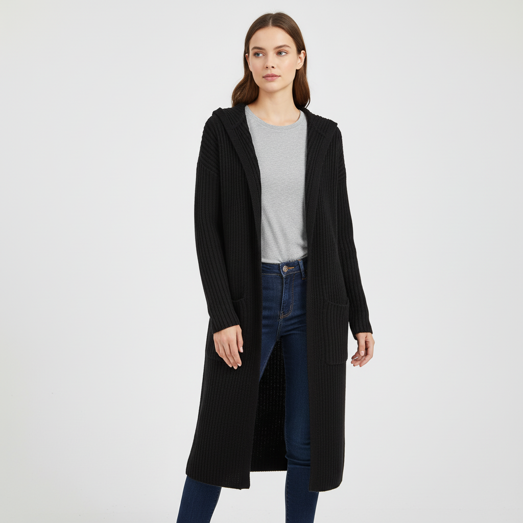 Lange gebreide cardigan – Noor