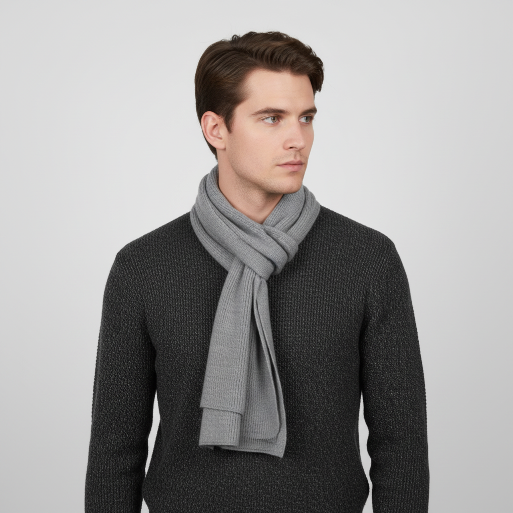 Lange gebreide unisex sjaal