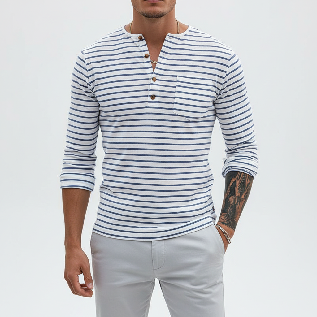 Lange henley-shirt