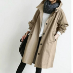 Lange dames trenchcoat met capuchon – Noor