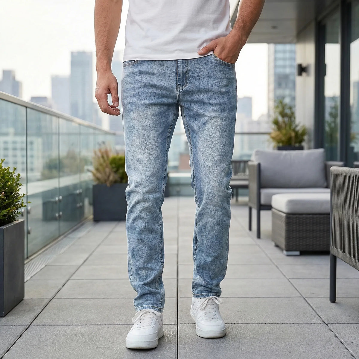 Casual herenjeans in slim-fit